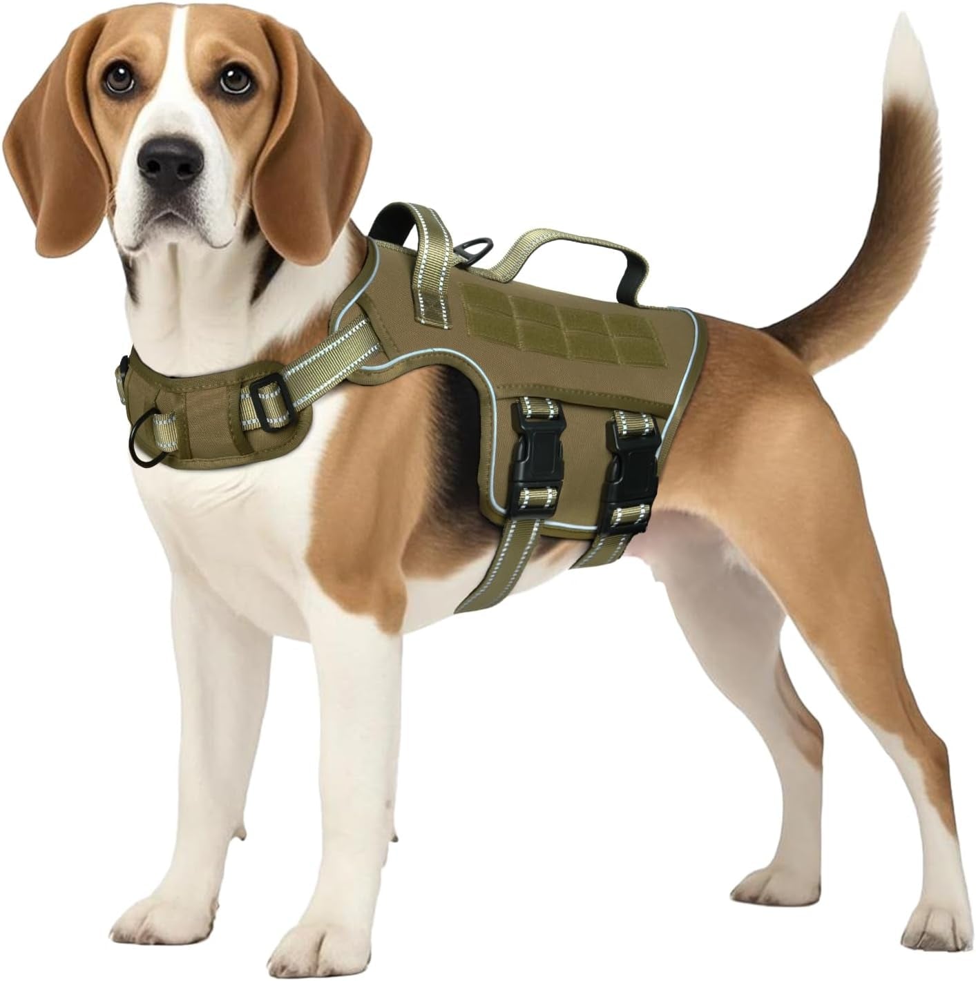 No Pull Tactical Dog Harness Heavy Duty Molle Vest for Medium to XLarge Dogs - Lazy Paper Club