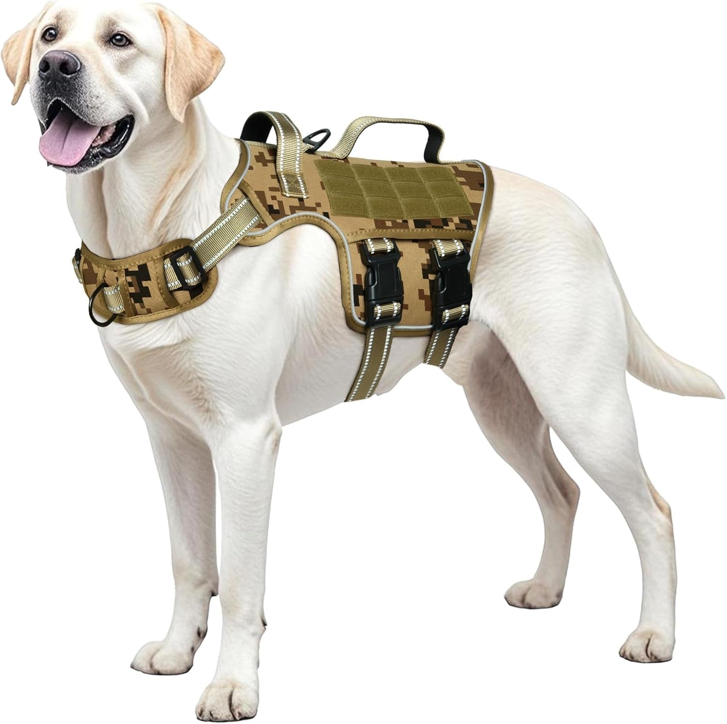 No Pull Tactical Dog Harness Heavy Duty Molle Vest for Medium to XLarge Dogs - Lazy Paper Club