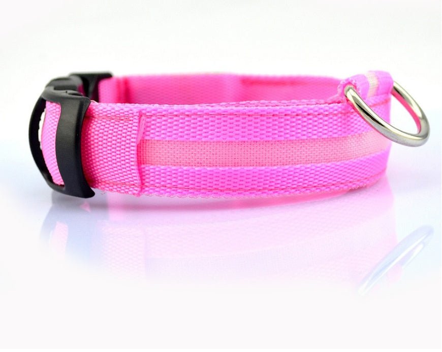 Nylon LED Pet Dog Luminous Collar Night Safety Flashing Glow in Dark Dog Cat Leash Adjustable Pet Supplies 0 - Lazy Paper Club