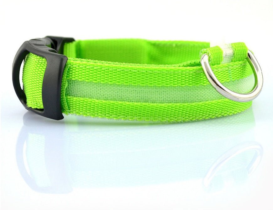 Nylon LED Pet Dog Luminous Collar Night Safety Flashing Glow in Dark Dog Cat Leash Adjustable Pet Supplies 0 - Lazy Paper Club