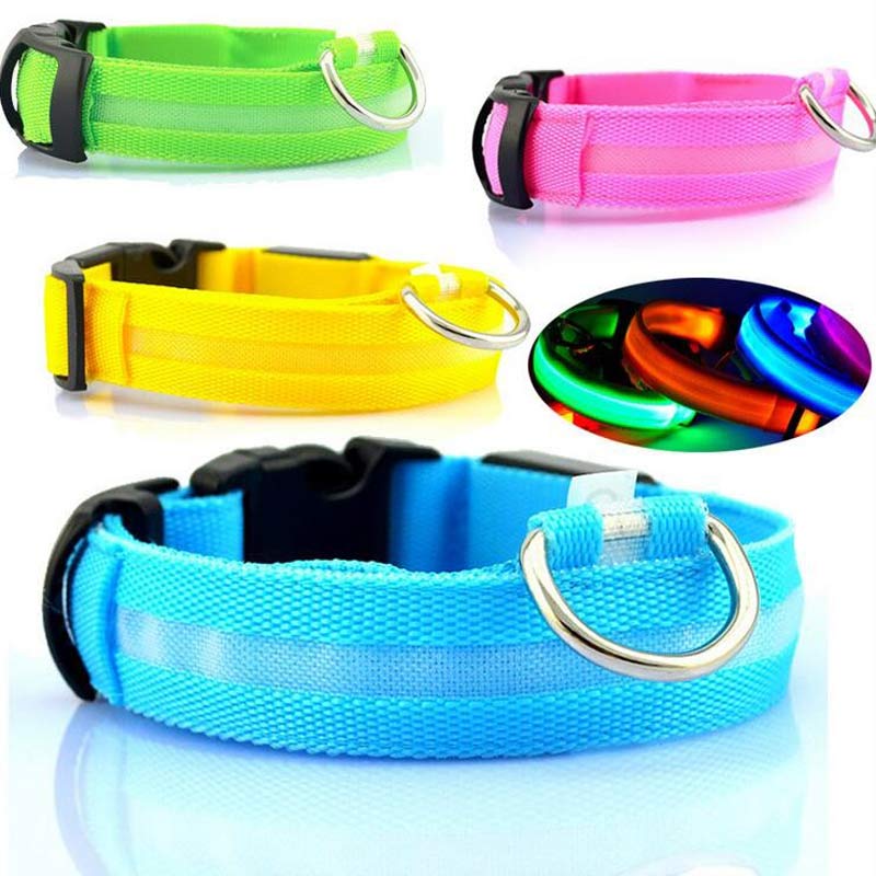 Nylon LED Pet Dog Luminous Collar Night Safety Flashing Glow in Dark Dog Cat Leash Adjustable Pet Supplies 0 - Lazy Paper Club