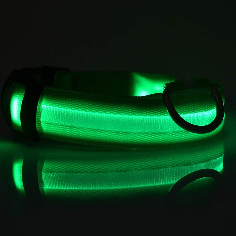 Nylon LED Pet Dog Luminous Collar Night Safety Flashing Glow in Dark Dog Cat Leash Adjustable Pet Supplies 0 - Lazy Paper Club