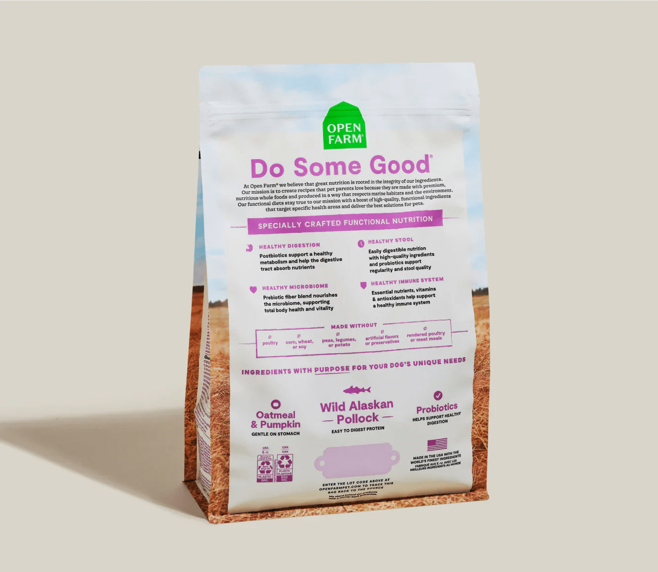 Open Farm Pollock & Oatmeal Digestive Health Dry Dog Food Dry Dog food - Lazy Paper Club