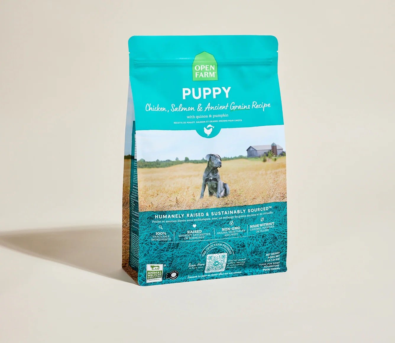 Open Farm Puppy Chicken, Salmon & Ancient Grains Dry Dog Food (4lb) Dry Dog Food - Lazy Paper Club