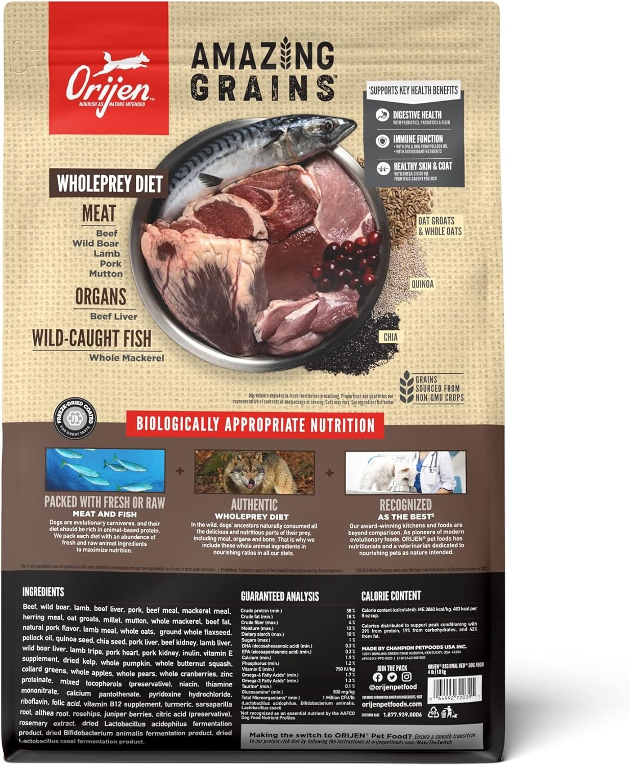 Orijen Amazing Grains Regional Red Dry Dog Food Dry Dog Food - Lazy Paper Club