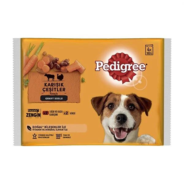 Pedigree Beef Flavored Dog Wet Food Pouches, 4x100g - Complete Adult Dog Nutrition Vitamin & Supplement - #Lazy Paper Club#