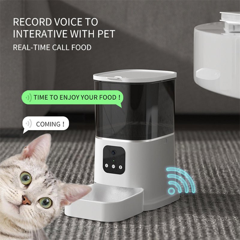 Pet Automatic Feeder Large Capacity Smart Voice Recorder APP Control Timer Feeding Cat Dog Food Dispenser With WiFi Pet Bo 0 - Lazy Paper Club