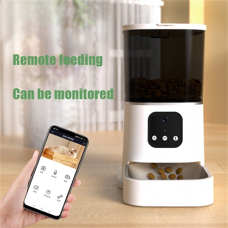Pet Automatic Feeder Large Capacity Smart Voice Recorder APP Control Timer Feeding Cat Dog Food Dispenser With WiFi Pet Bo 0 - Lazy Paper Club