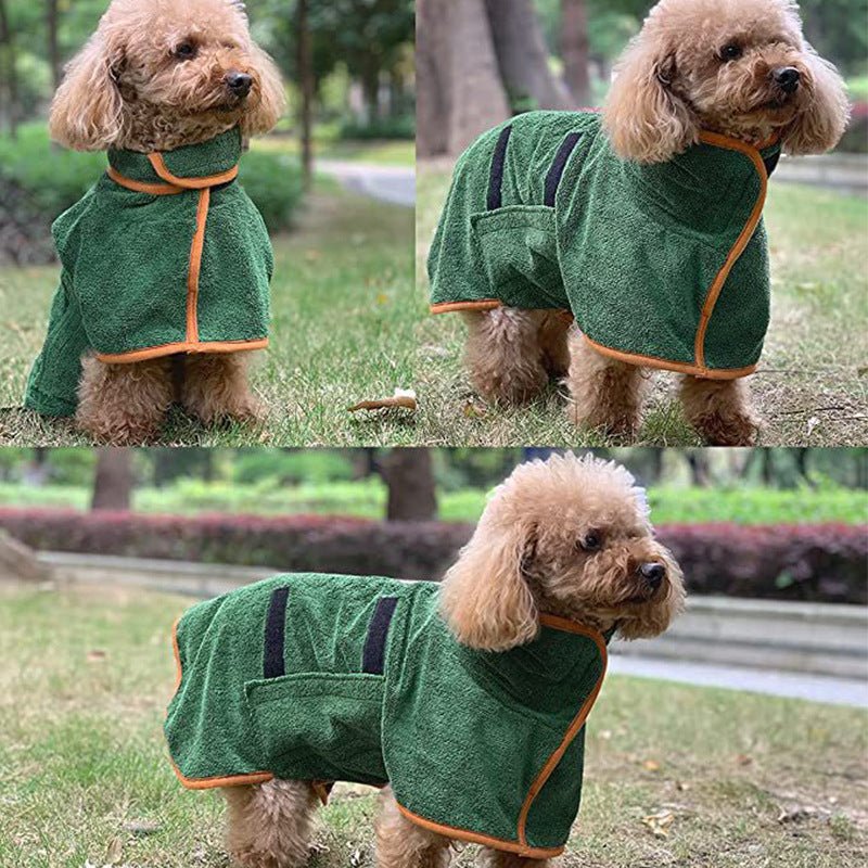 Pet Bathrobe Fast Drying Towel Microfiber Absorbent Soft Bath Robe Adjustable Towel Grooming Coat For Small Medium Large Dog 4 - Lazy Paper Club