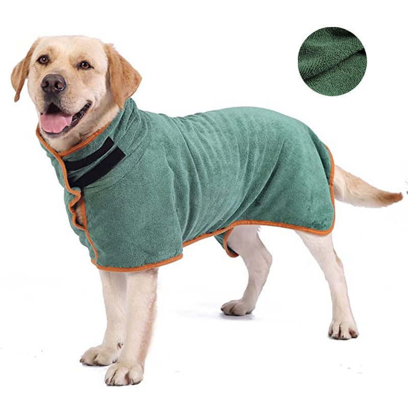 Pet Bathrobe Fast Drying Towel Microfiber Absorbent Soft Bath Robe Adjustable Towel Grooming Coat For Small Medium Large Dog 4 - Lazy Paper Club