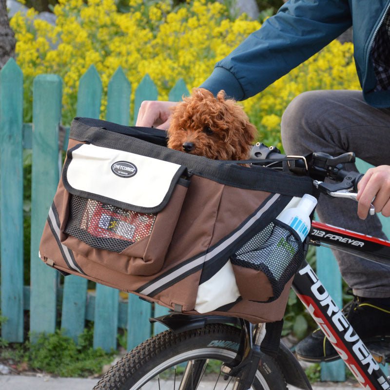Pet Bicycle Carrier Cat Dog Bicycle Bag Bike Removable Basket Handlebar Front Basket Small Cat Dog Carrier 0 - Lazy Paper Club