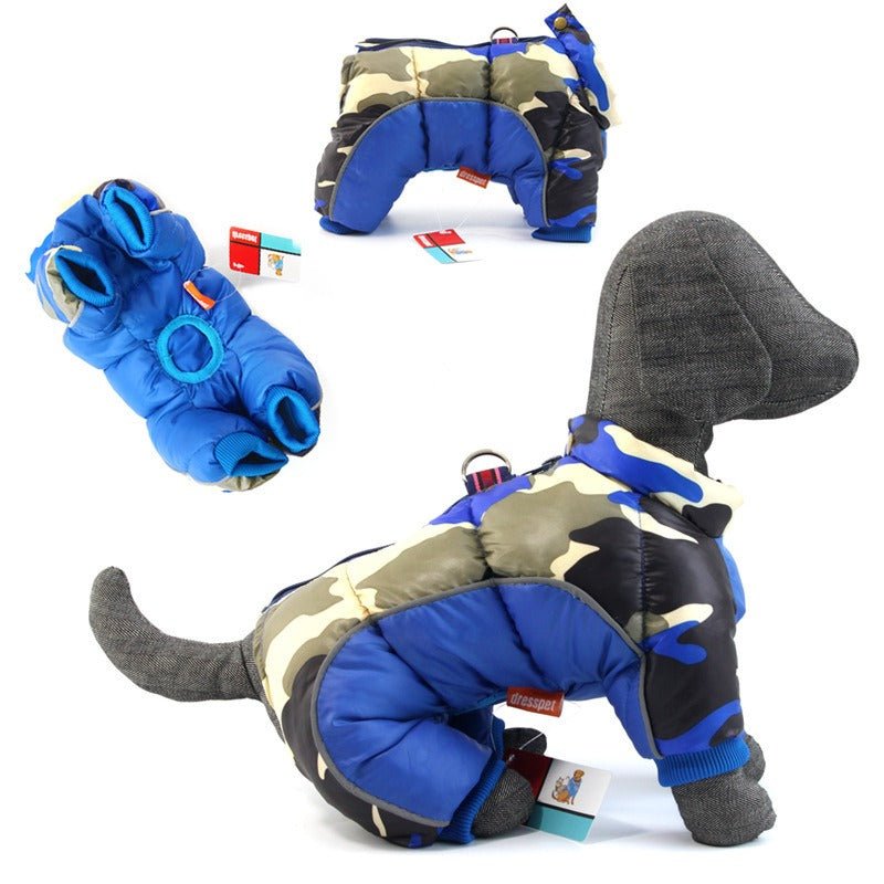 Pet Dog Clothes Winter Clothes Thickened Warm Down Jacket Teddy Dog Quadruped Winter Coat - Lazy Paper Club
