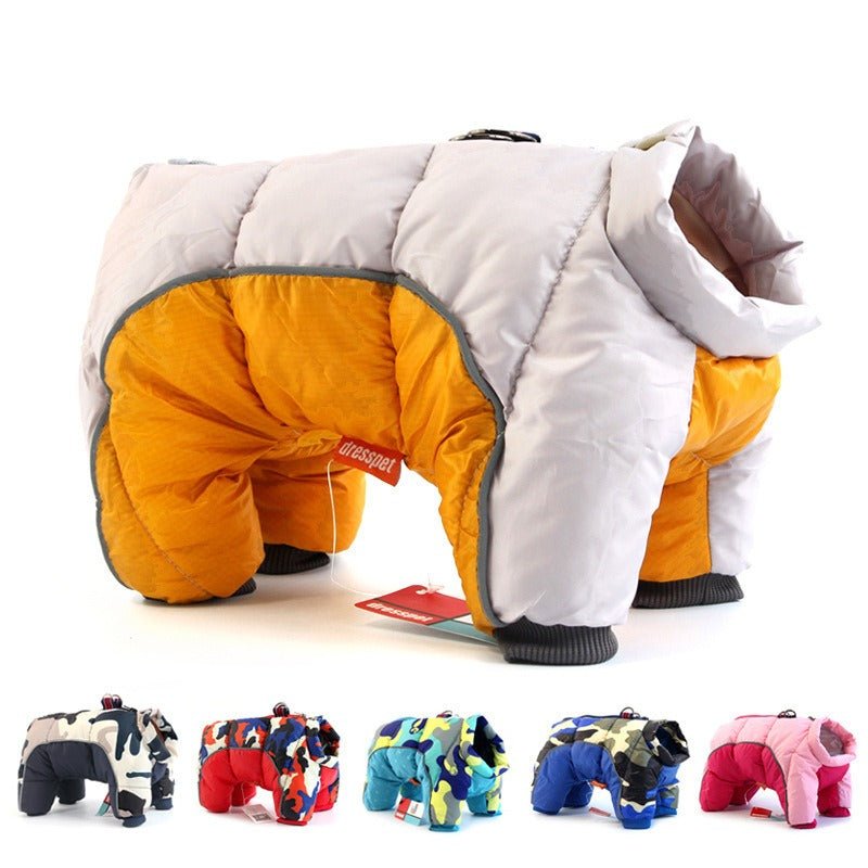 Pet Dog Clothes Winter Clothes Thickened Warm Down Jacket Teddy Dog Quadruped Winter Coat - Lazy Paper Club