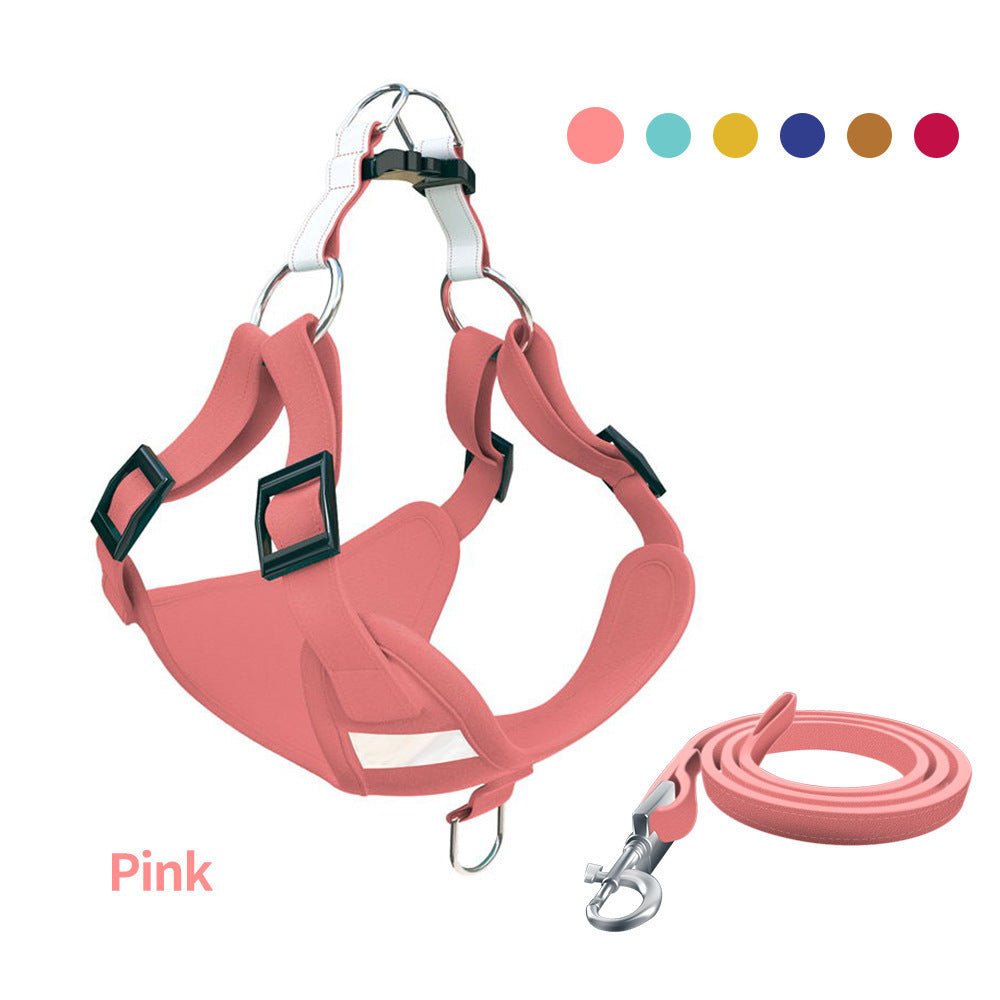 Pet Dog Harness Reflective Dog Leash Vest Type Harness Set 0 - Lazy Paper Club