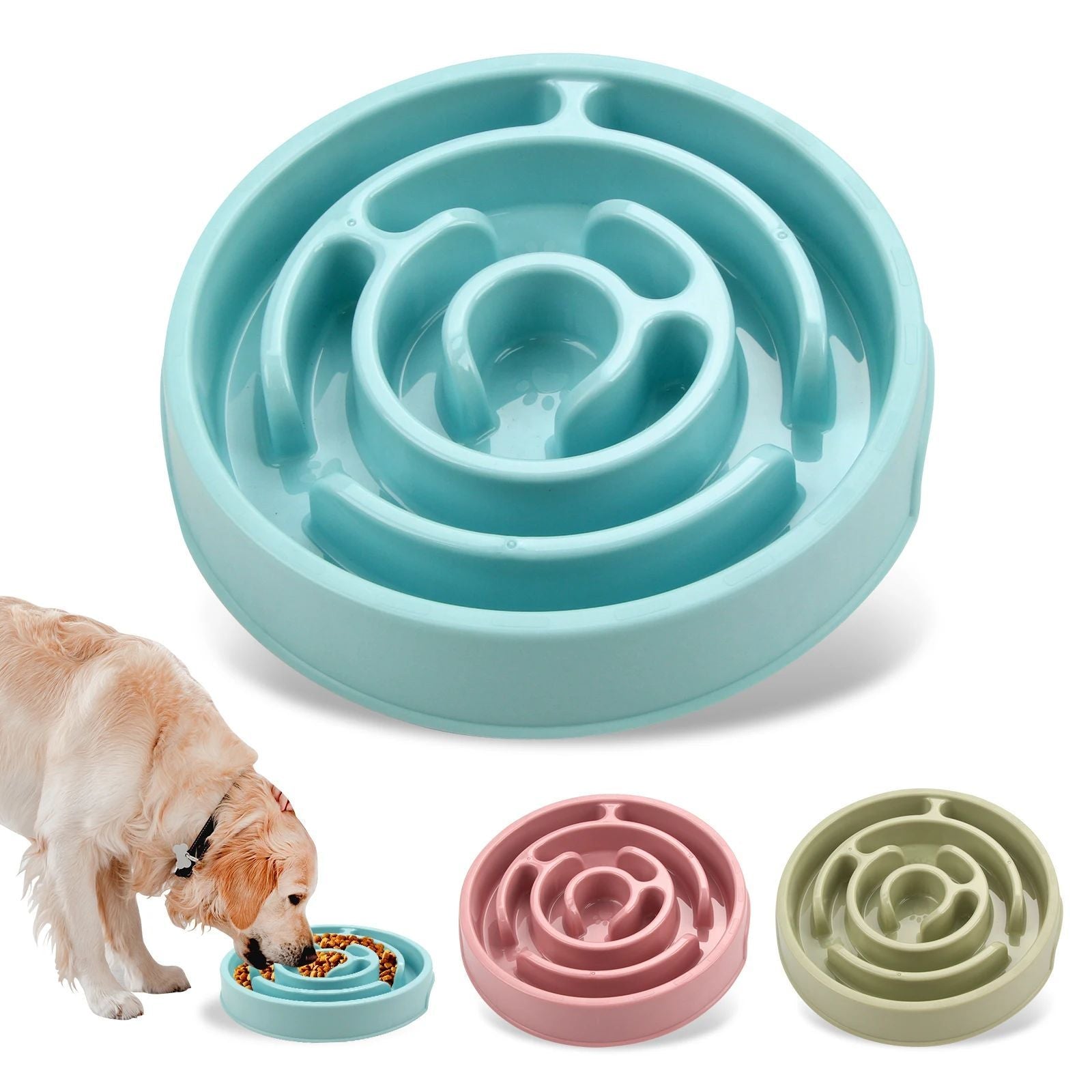 Pet Dog Slow Feeder Bowl Non Slip Anti-Gulping Slower Food Feeding Dishes Eco Dog Bowl For Large Medium Small Dogs Puppy 4 - Lazy Paper Club