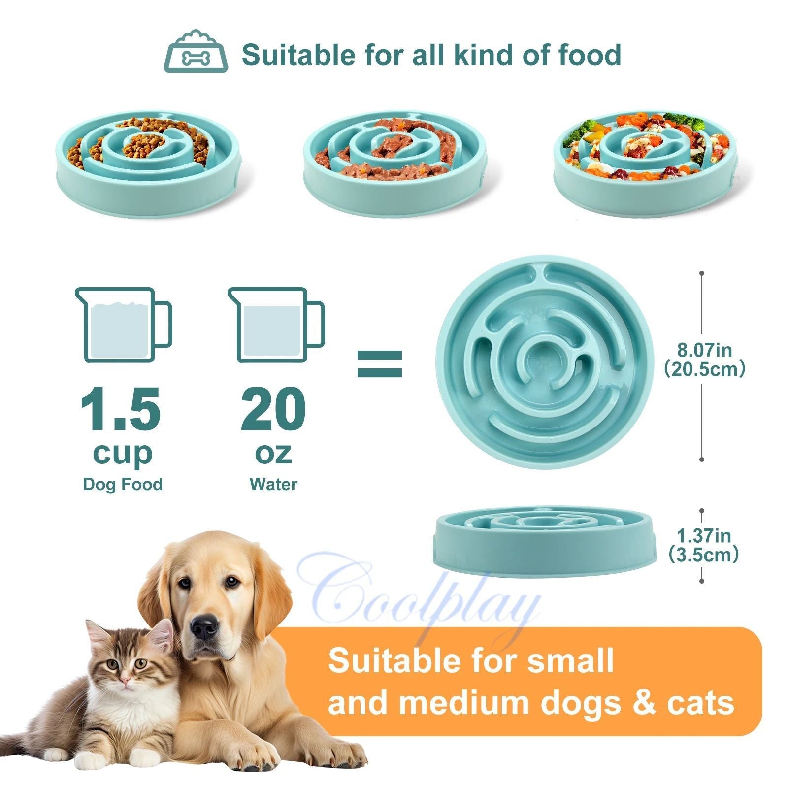 Pet Dog Slow Feeder Bowl Non Slip Anti-Gulping Slower Food Feeding Dishes Eco Dog Bowl For Large Medium Small Dogs Puppy 4 - Lazy Paper Club