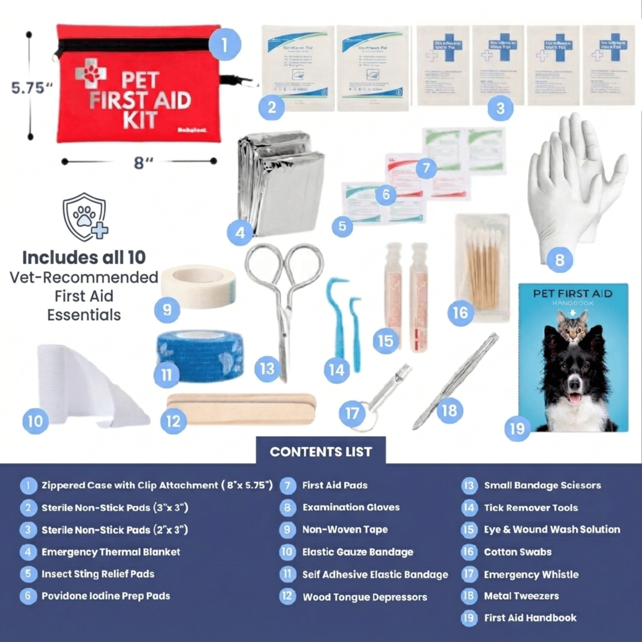 Pet First Aid Kit for Dogs & Cats with Vet-Approved Essentials Pet First Aid Kits - Lazy Paper Club