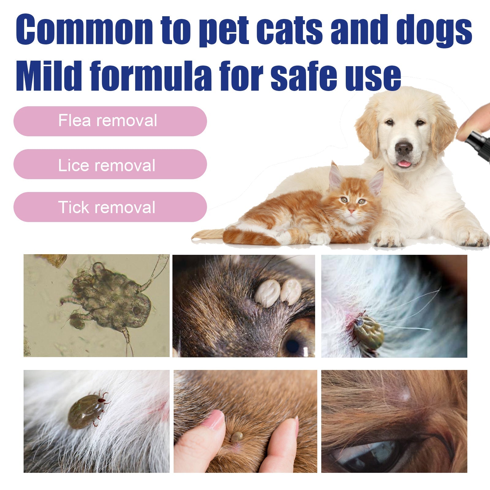 Pet Flea Spray, Cat And Dog Pet Skin Cleansing External Lice Tick Anti-Itch Spray - Lazy Paper Club
