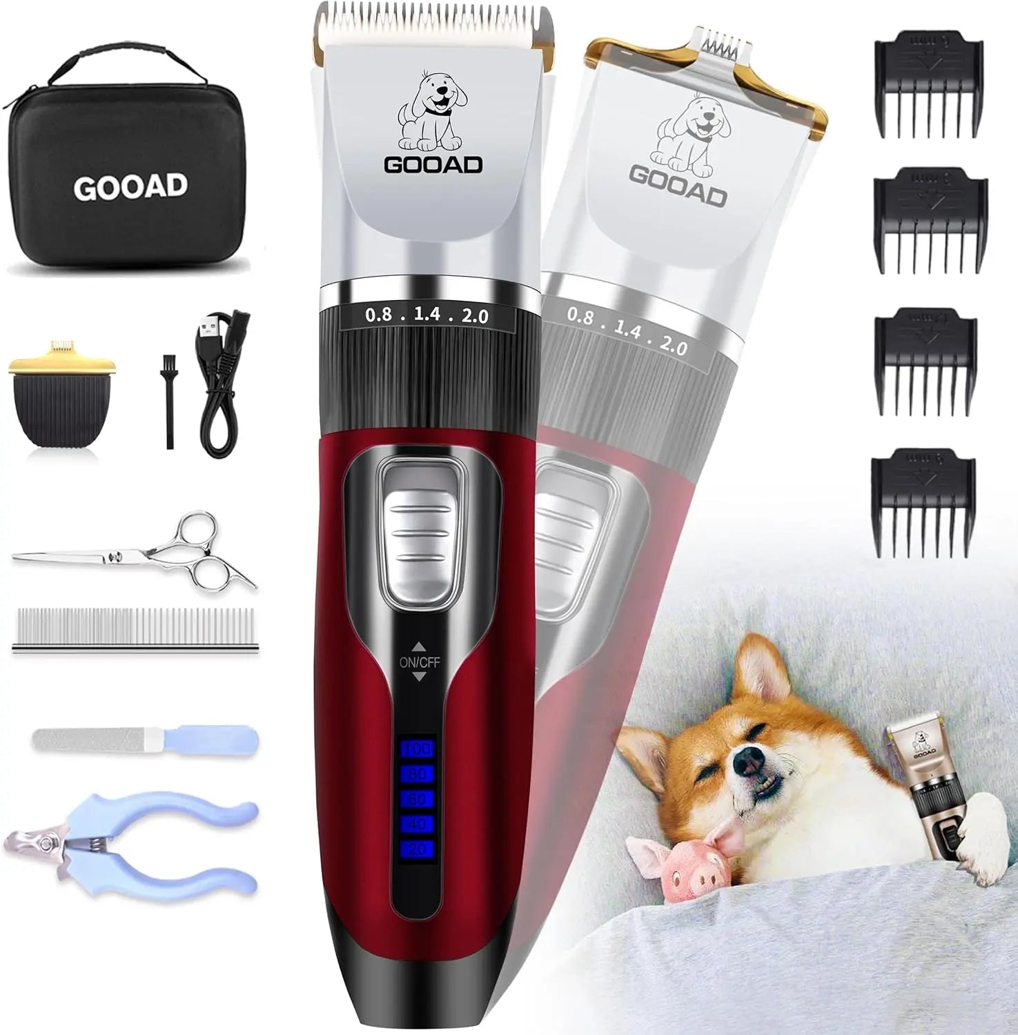 Pet Grooming Clippers Kit – Quiet Cordless Rechargeable Trimmer & Paw Shaver for Dogs & Cats - Lazy Paper Club