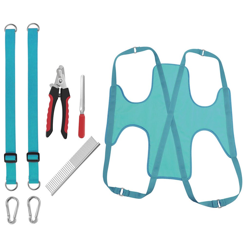 Pet Grooming Hammock For Cats & Dogs Hanging Harness Pet Supplies Kit With Nail Clippers Trimmer 0 - Lazy Paper Club