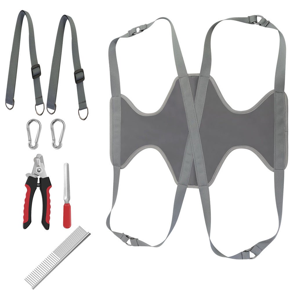 Pet Grooming Hammock For Cats & Dogs Hanging Harness Pet Supplies Kit With Nail Clippers Trimmer 0 - Lazy Paper Club
