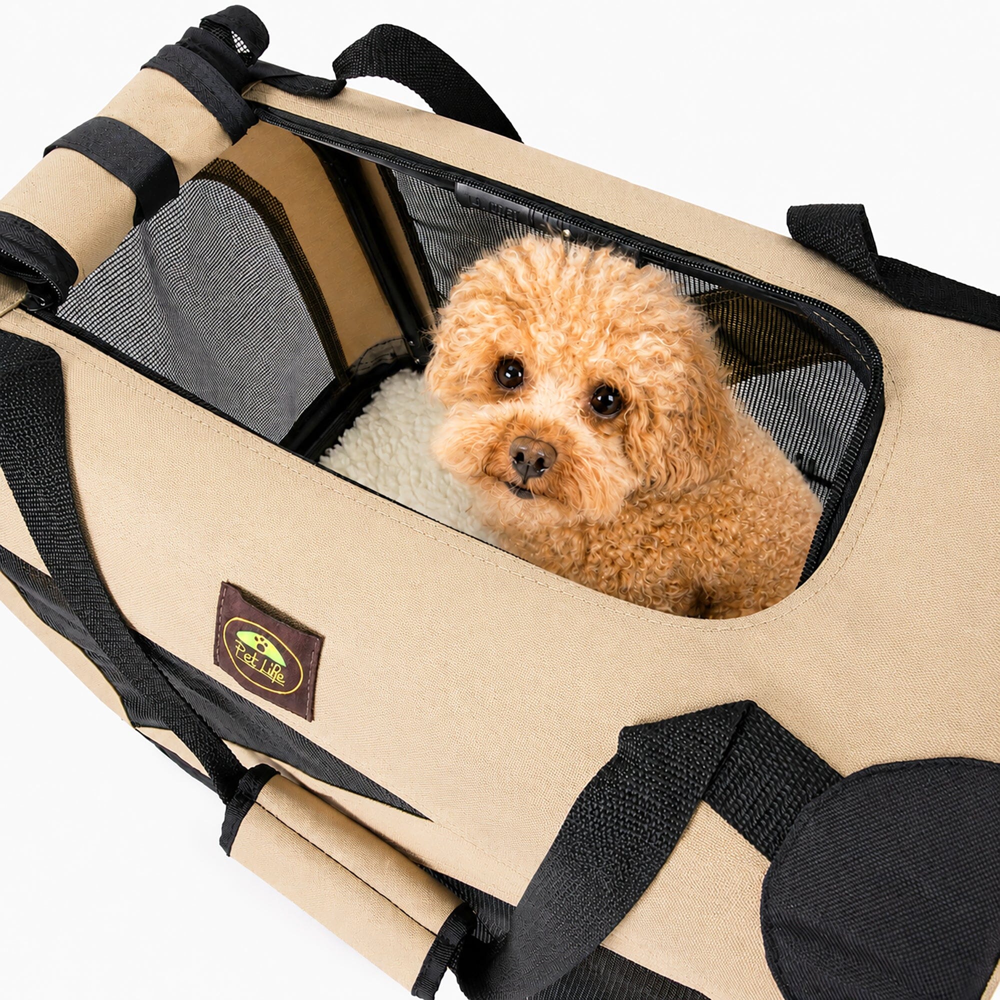 Pet Life ® '360° Vista View' Zippered Soft Folding Collapsible Durable Metal Framed Pet Dog Crate House Carrier Crates, Gates and Containment - Lazy Paper Club