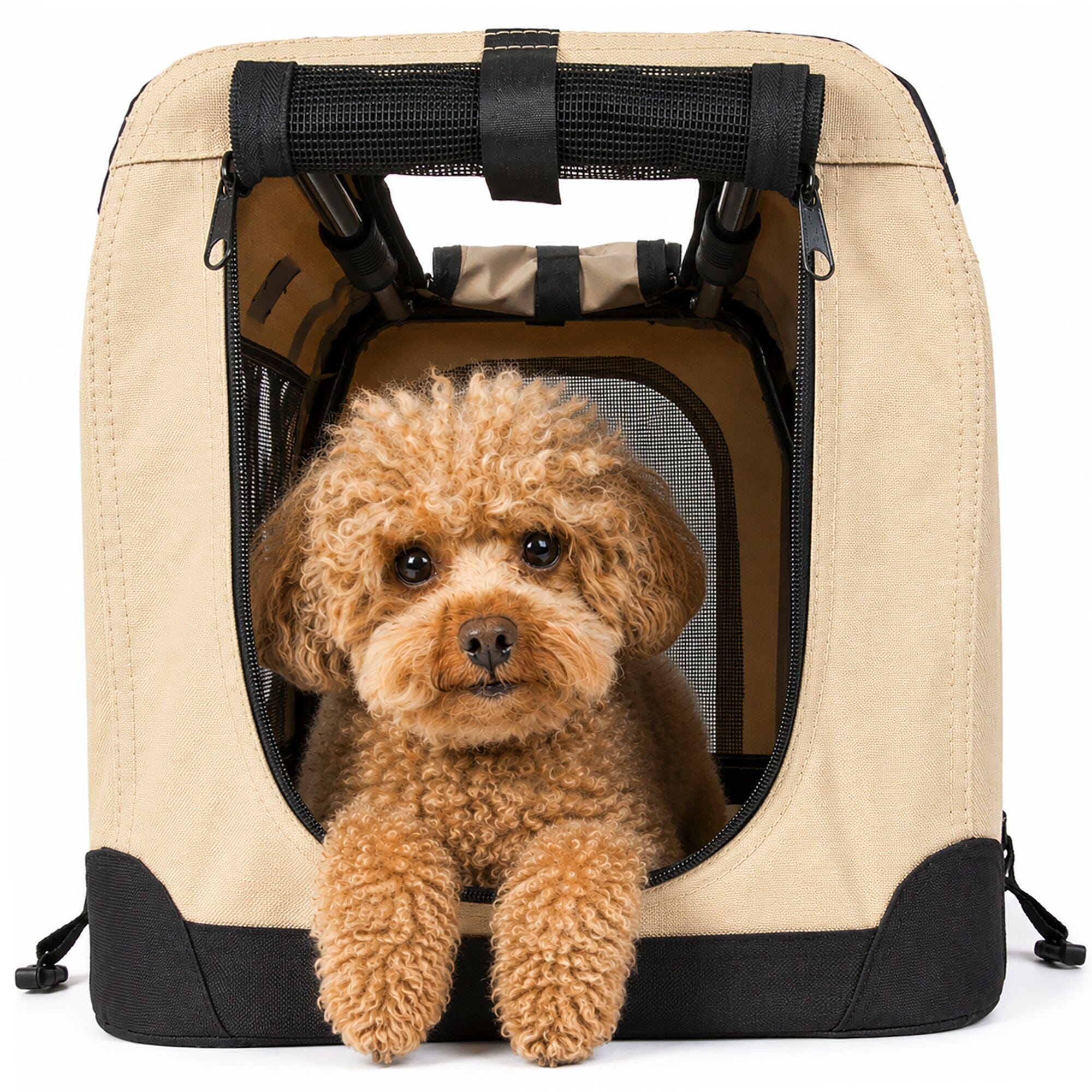 Pet Life ® '360° Vista View' Zippered Soft Folding Collapsible Durable Metal Framed Pet Dog Crate House Carrier Crates, Gates and Containment - Lazy Paper Club
