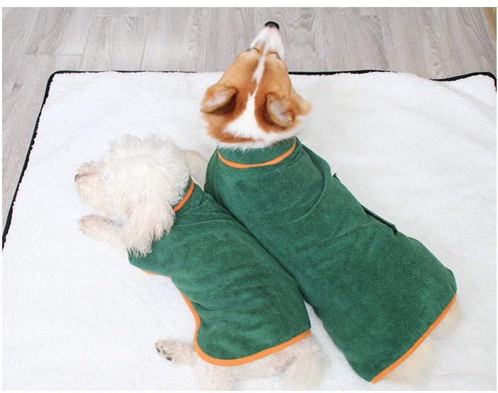 Pet Puppy Clothes Bathing Robe Neck Pet Clothes Tucked Waist Dog Shirts 0 - Lazy Paper Club