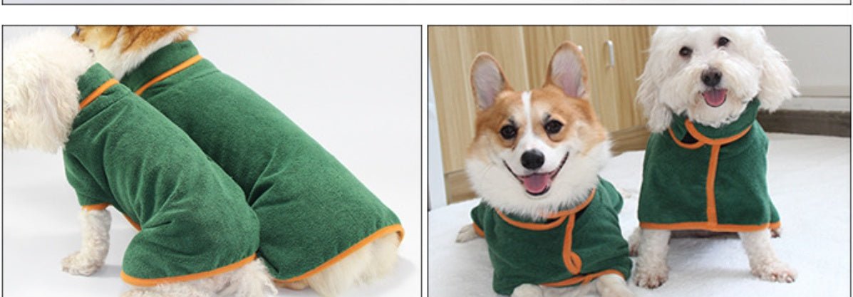 Pet Puppy Clothes Bathing Robe Neck Pet Clothes Tucked Waist Dog Shirts 0 - Lazy Paper Club