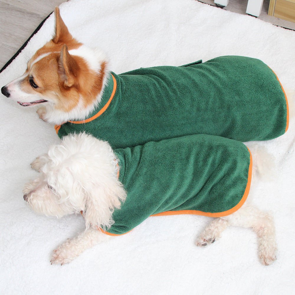 Pet Puppy Clothes Bathing Robe Neck Pet Clothes Tucked Waist Dog Shirts 0 - Lazy Paper Club