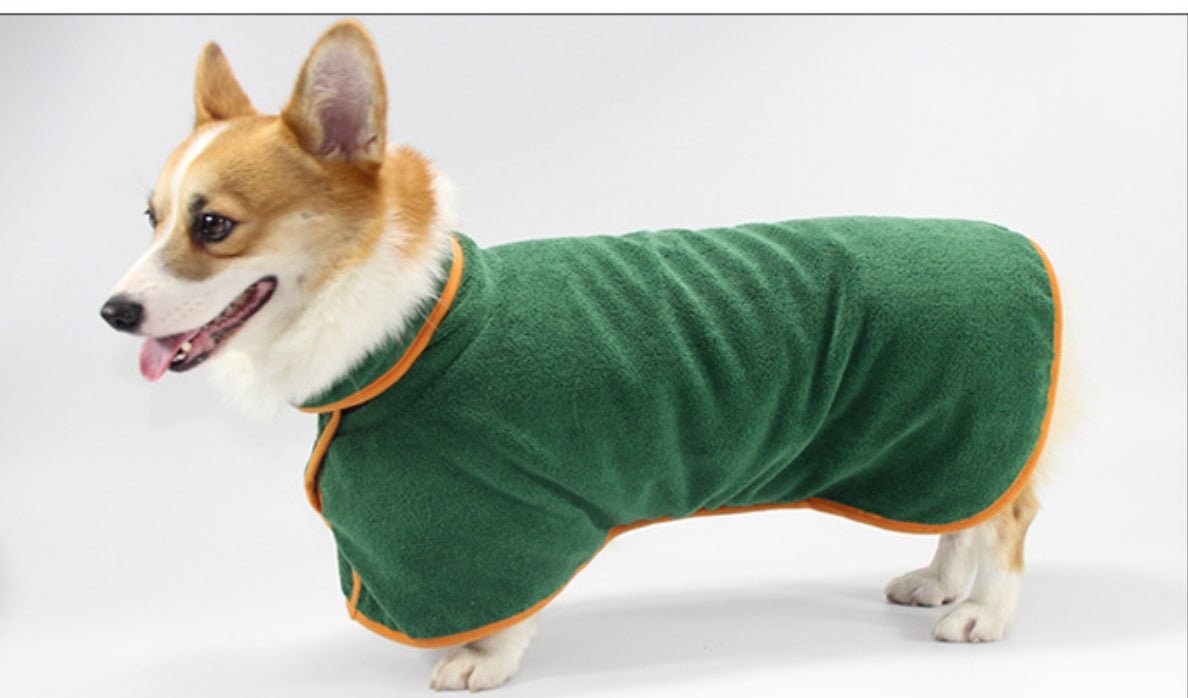 Pet Puppy Clothes Bathing Robe Neck Pet Clothes Tucked Waist Dog Shirts 0 - Lazy Paper Club