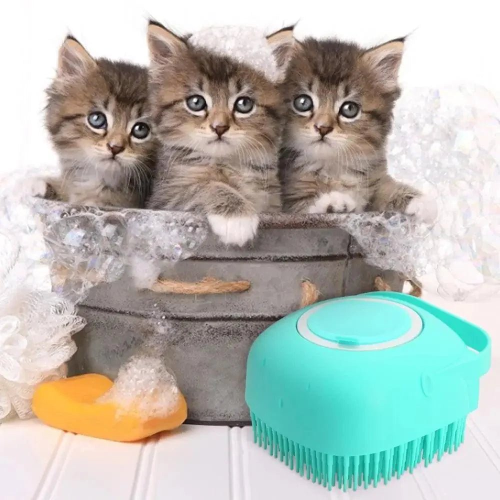 Pet Silicone Shampoo Bath Brush Massage Rubber Comb Bathing Shampoo Colorful Massager For Dogs STIL6477TGBHY - Lazy Paper Club