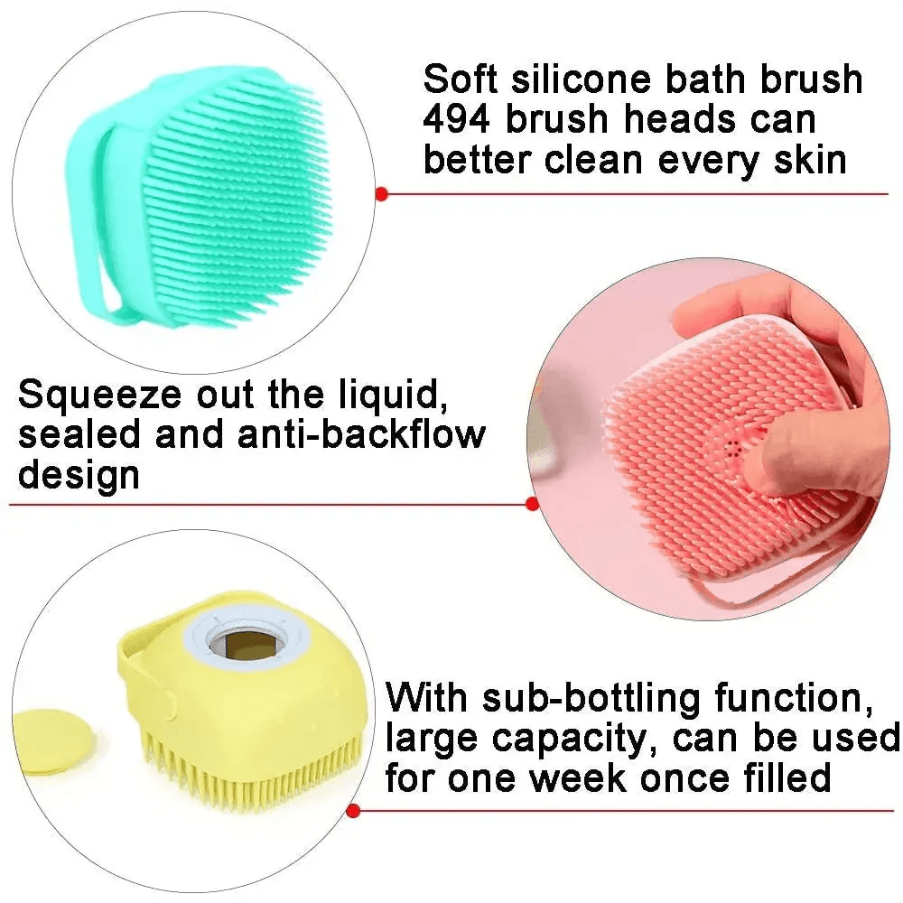 Pet Silicone Shampoo Bath Brush Massage Rubber Comb Bathing Shampoo Colorful Massager For Dogs STIL6477TGBHY - Lazy Paper Club