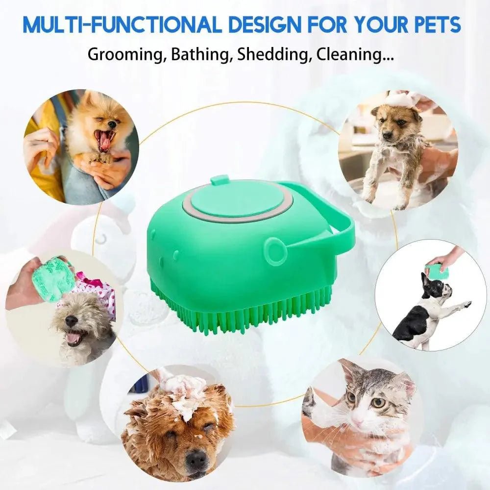Pet Silicone Shampoo Bath Brush Massage Rubber Comb Bathing Shampoo Colorful Massager For Dogs STIL6477TGBHY - Lazy Paper Club