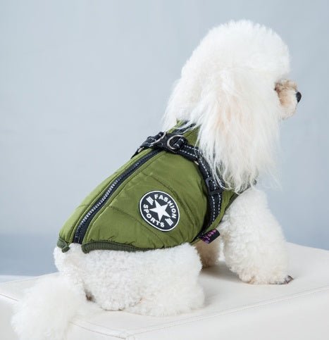 Pet Warm Dog Cotton-padded Clothes Fleece-lined Thickened Reflective Gallus 0 - Lazy Paper Club
