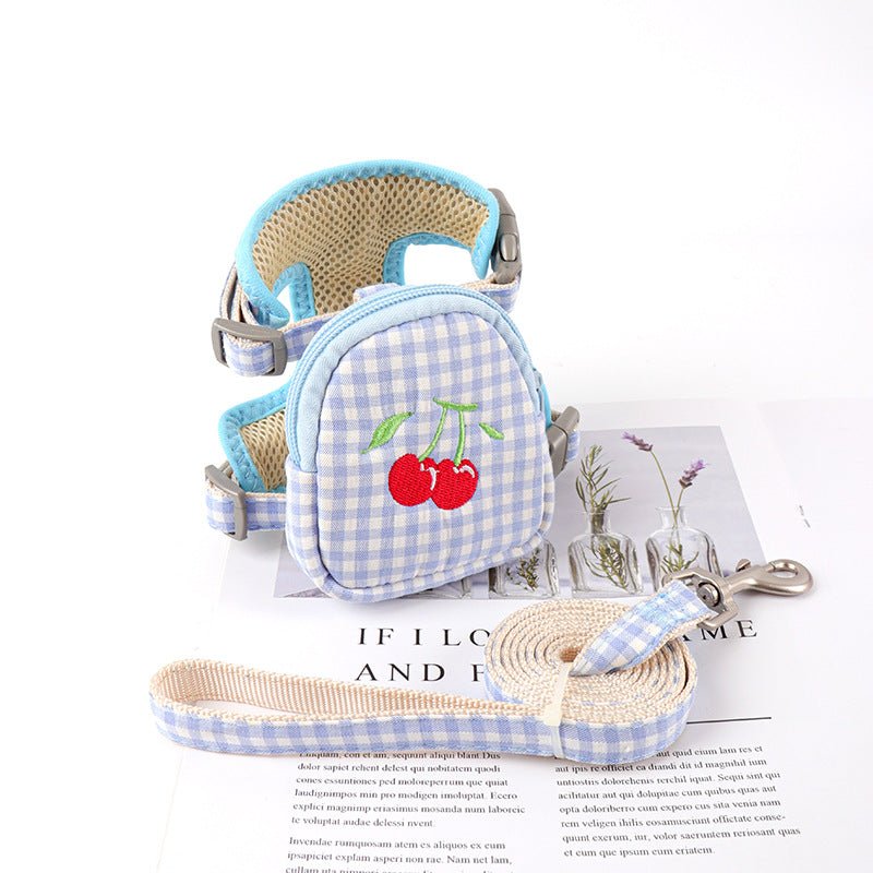 Plaid Cotton Small Dog Vest Pet Harness 0 - Lazy Paper Club