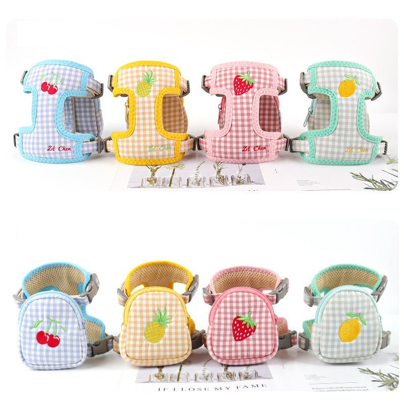 Plaid Cotton Small Dog Vest Pet Harness 0 - Lazy Paper Club