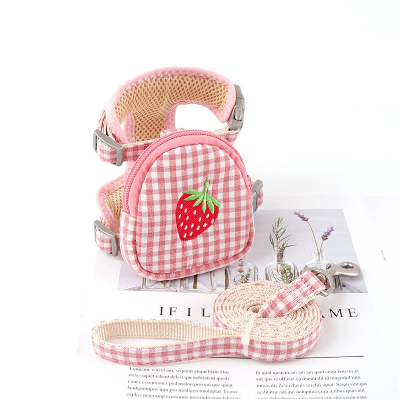 Plaid Cotton Small Dog Vest Pet Harness 0 - Lazy Paper Club