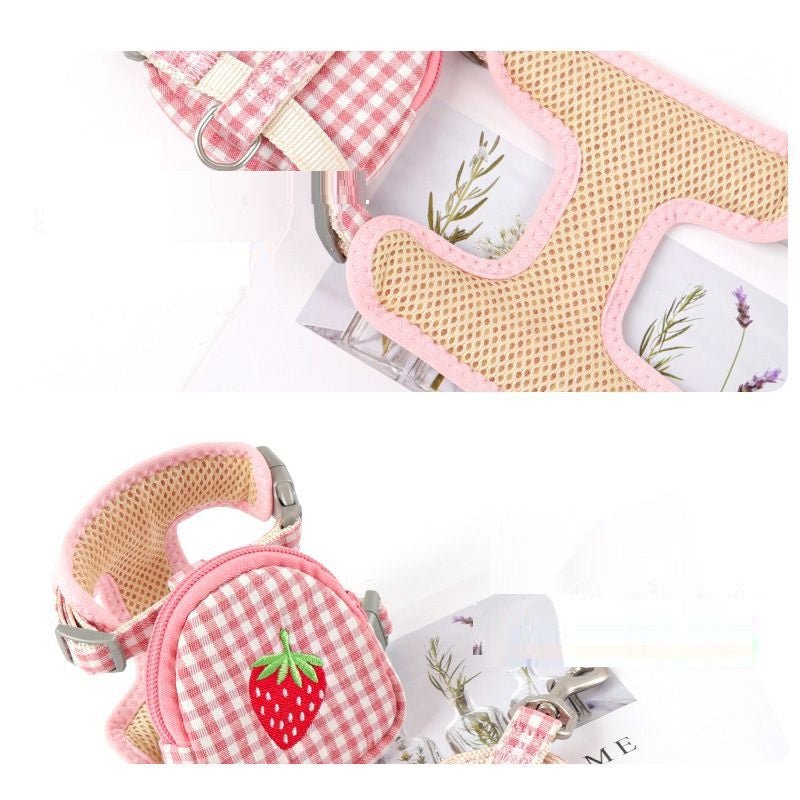 Plaid Cotton Small Dog Vest Pet Harness 0 - Lazy Paper Club