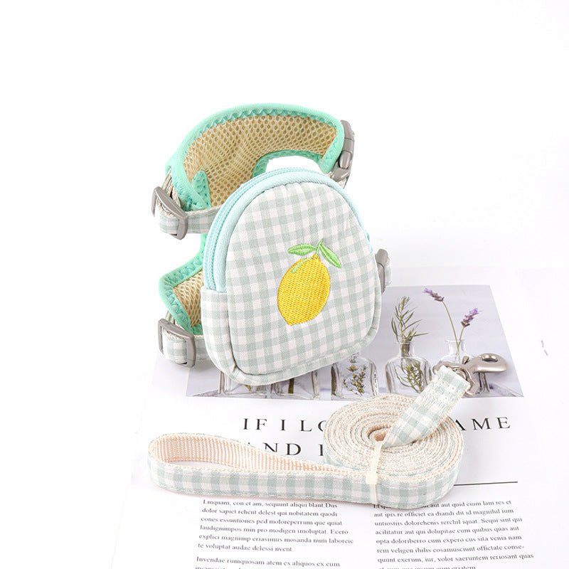 Plaid Cotton Small Dog Vest Pet Harness 0 - Lazy Paper Club