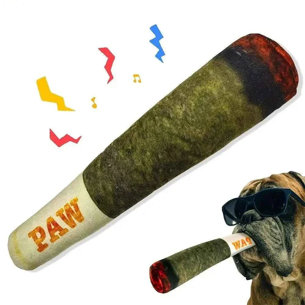 Plush Cigar Dog Toy - Lazy Paper Club