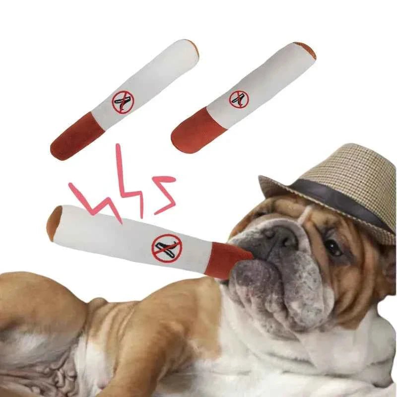 Plush Cigar Dog Toy - Lazy Paper Club