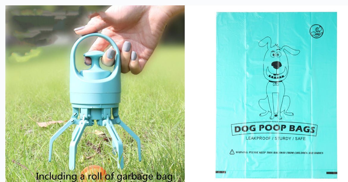Portable Lightweight Dog Pooper Scooper With Built-in Poop Bag Dispenser Eight-claw Shovel For Pet Toilet Picker Pet Products 0 - Lazy Paper Club