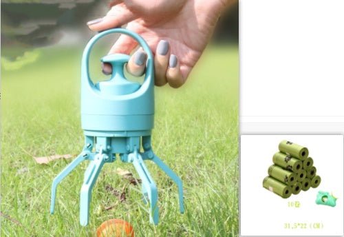 Portable Lightweight Dog Pooper Scooper With Built-in Poop Bag Dispenser Eight-claw Shovel For Pet Toilet Picker Pet Products 0 - Lazy Paper Club