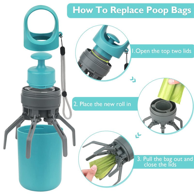 Portable Lightweight Dog Pooper Scooper With Built-in Poop Bag Dispenser Eight-claw Shovel For Pet Toilet Picker Pet Products 0 - Lazy Paper Club