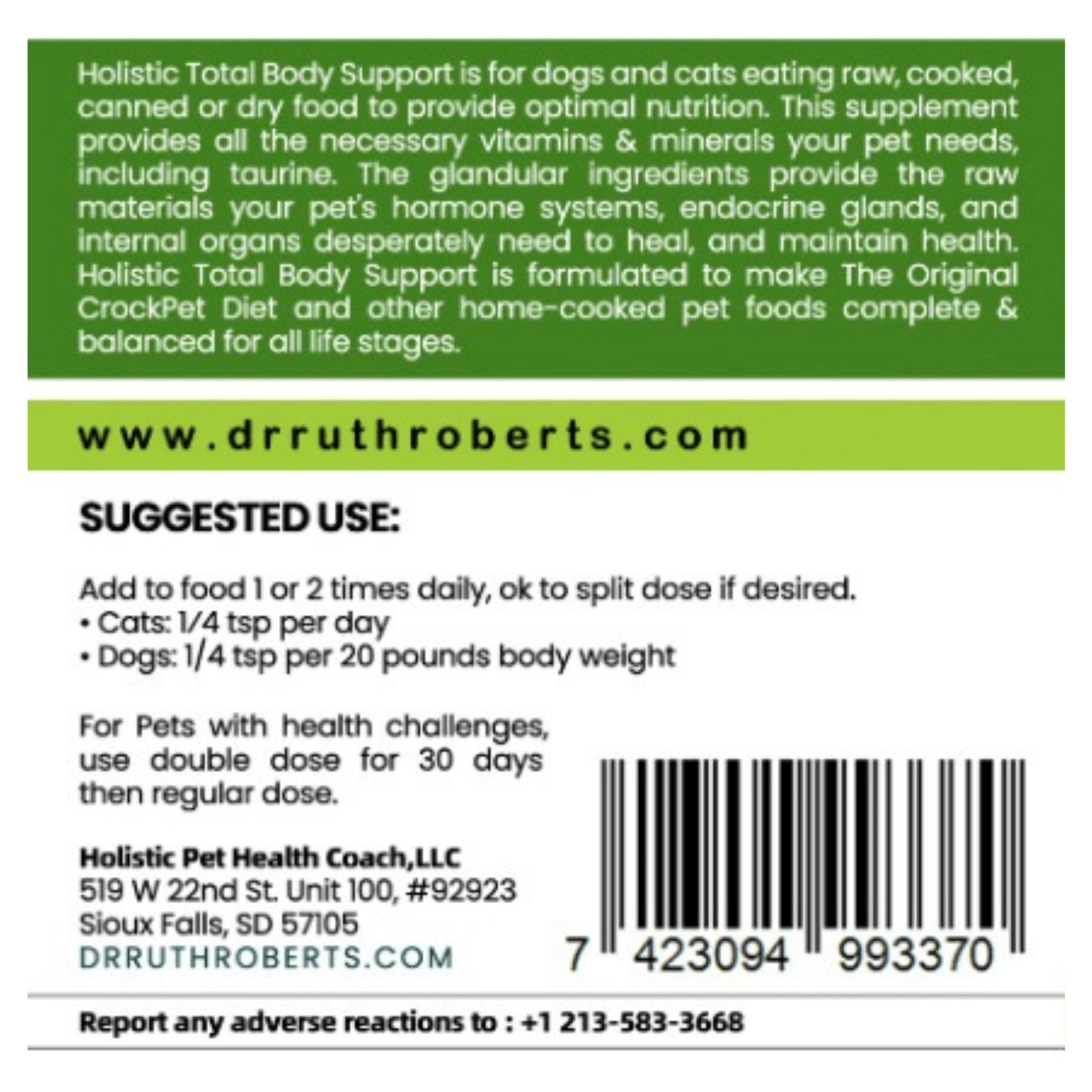 PRE-ORDER Holistic Total Body Support — Daily Multivitamin & Pasture-Raised Glandular Blend for Dogs & Cats Vitamins & Supplements - Lazy Paper Club