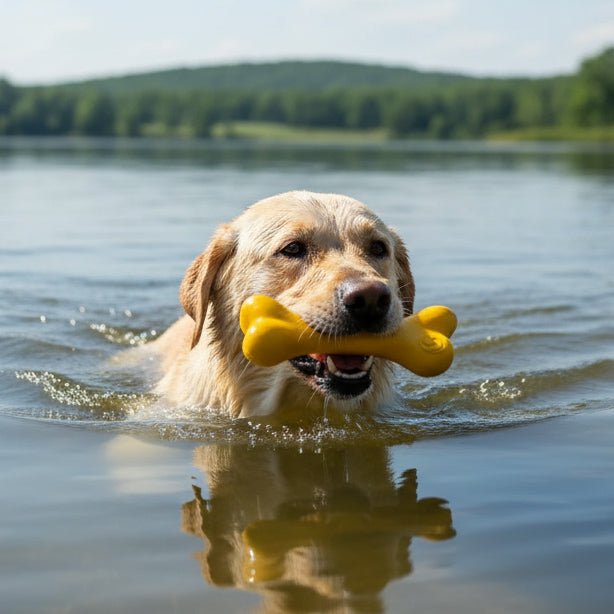 PUP-X Rubber Bone Dog Toy - Durable, Floats, Chew Toy for Large Dogs | USA Rubber Dog Toys - Lazy Paper Club