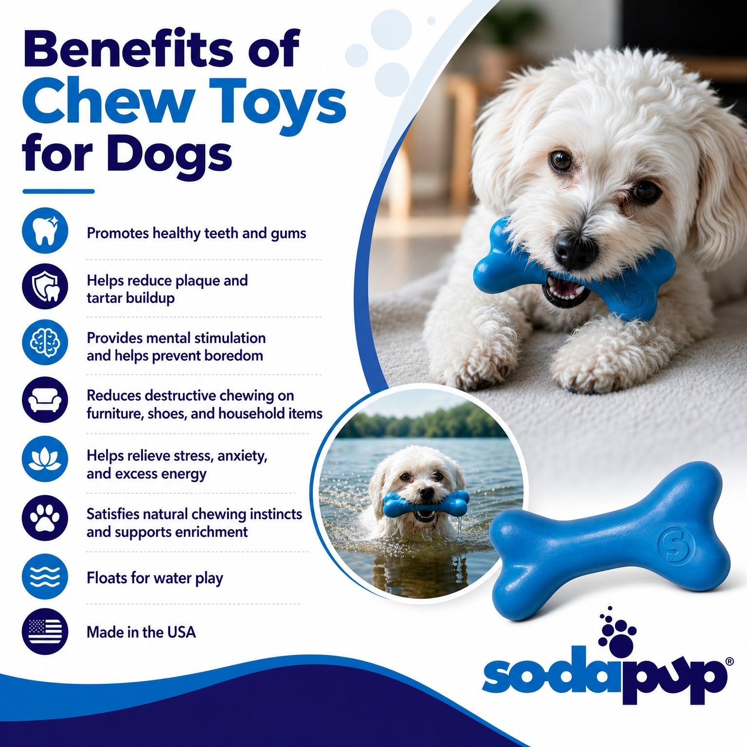 PUP-X Rubber Bone Dog Toy - Durable, Floats, Chew Toy for Large Dogs | USA Rubber Dog Toys - Lazy Paper Club