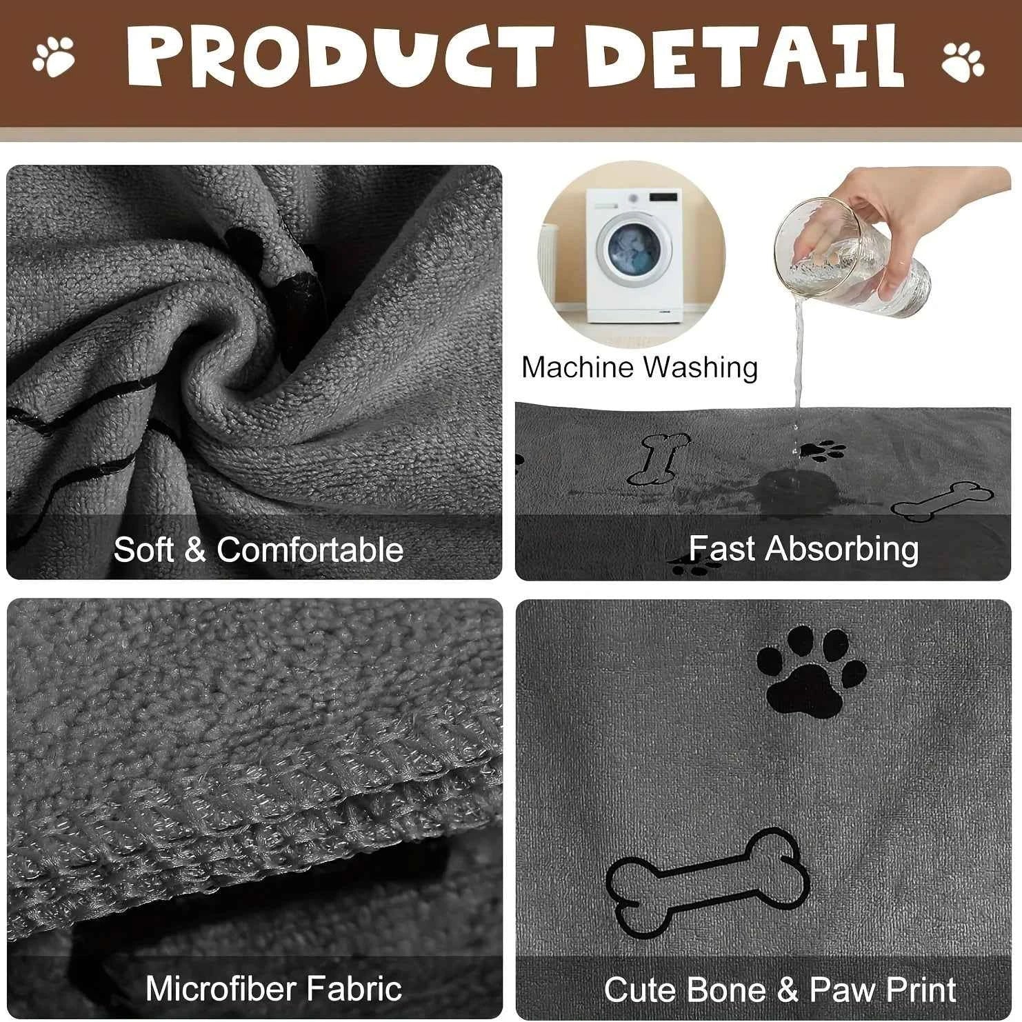 Quick-Drying Microfiber Dog Towel – Super Absorbent - Lazy Paper Club