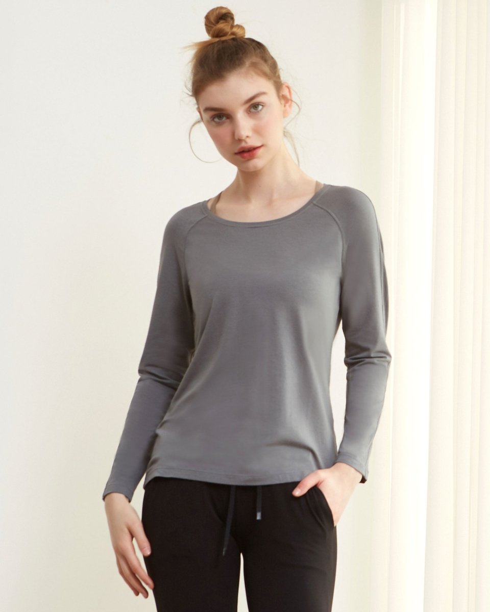 Rebody Essentials Scooped Long Sleeve Top - Lazy Paper Club